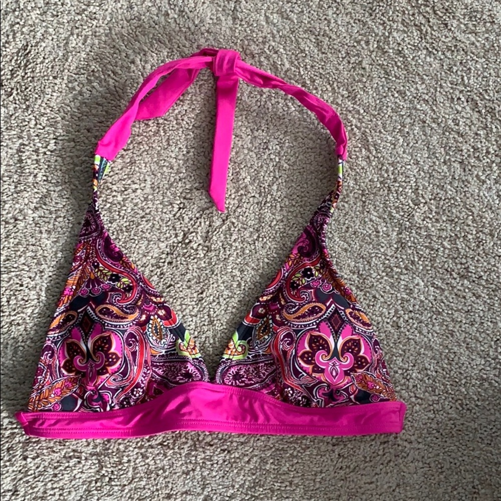Pink paisley bathing suit top